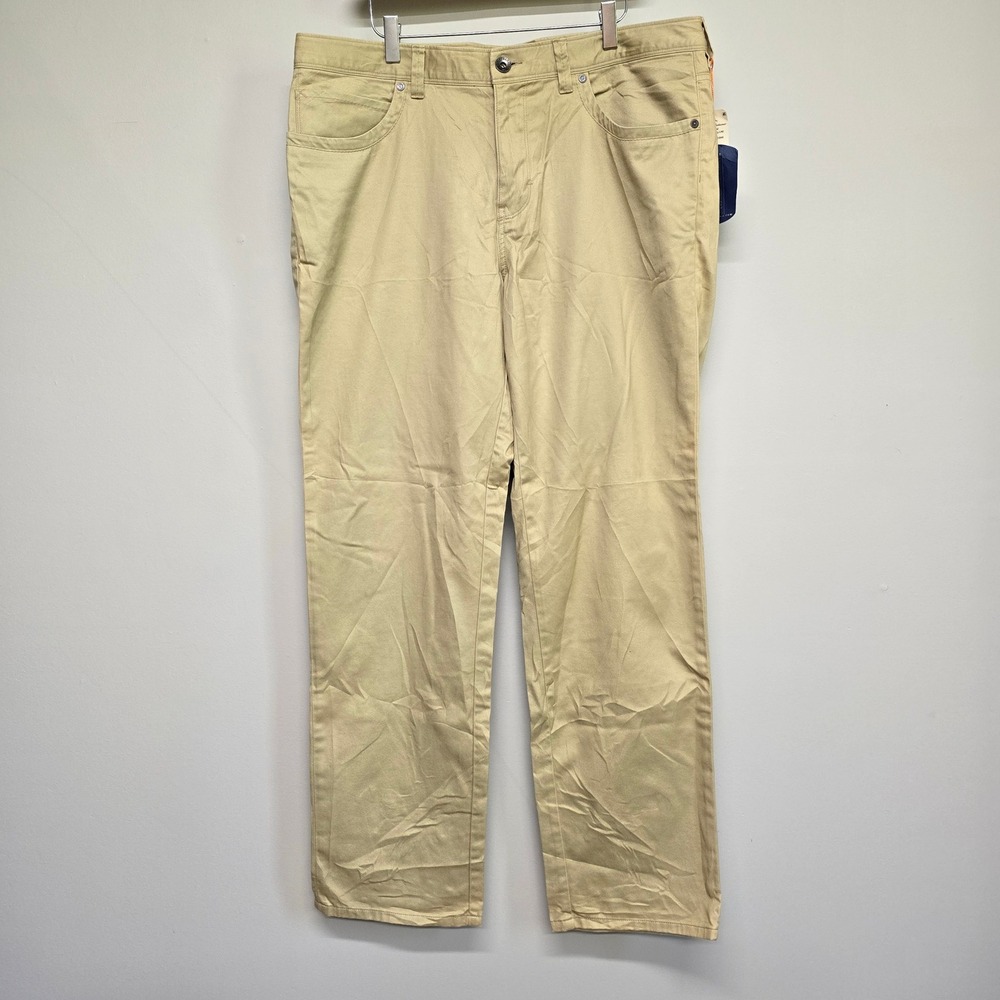 Tommy Bahama Jamaica Twill Pants Mens 36x32 Stone Khaki Stretch Coastal Preppy